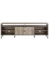 Manhattan Comfort Dumbo 85in Mid-century Modern Tv Stand With 6 Shelves & 2  Drawers In Neutral