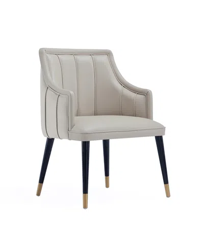Manhattan Comfort Eda 37.4" Wood Upholstered Dining Armchair In Gray