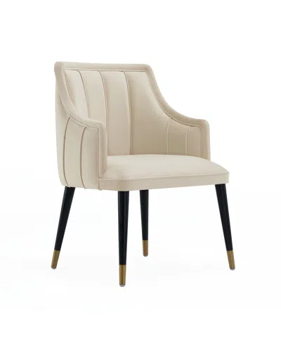 Manhattan Comfort Eda 37.4" Wood Upholstered Dining Armchair In Neutral