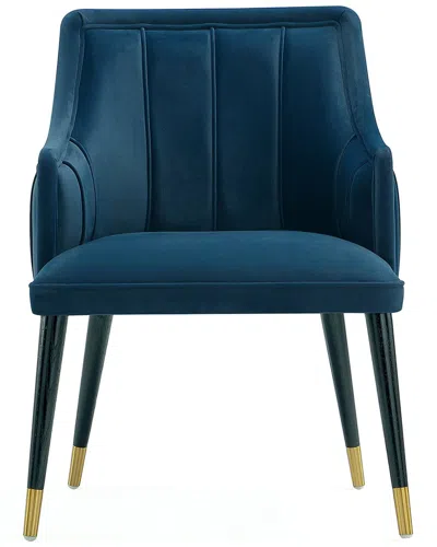 Manhattan Comfort Eda Wood Armchair In Blue