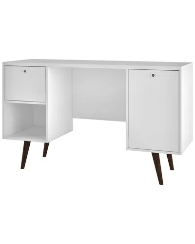 Manhattan Comfort Edgar 1-drawer Mid-century Office Desk In White