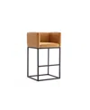 Manhattan Comfort Embassy Leatherette Upholstered Counter Stool In Brown