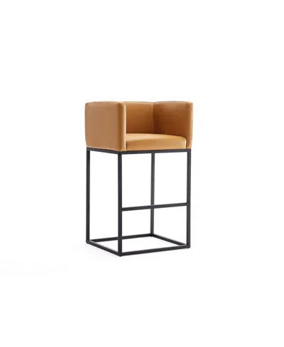 Manhattan Comfort Embassy Leatherette Upholstered Counter Stool In Brown
