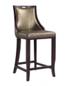 Manhattan Comfort Emperor Bar Stool In Bronze And Walnut