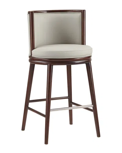 Manhattan Comfort Evalyn Leatherette Barstool With Beech Wood Legs In Brown