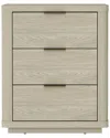 Manhattan Comfort Evelyn Modern Nightstand With 3 Full Extension Drawers In Gray
