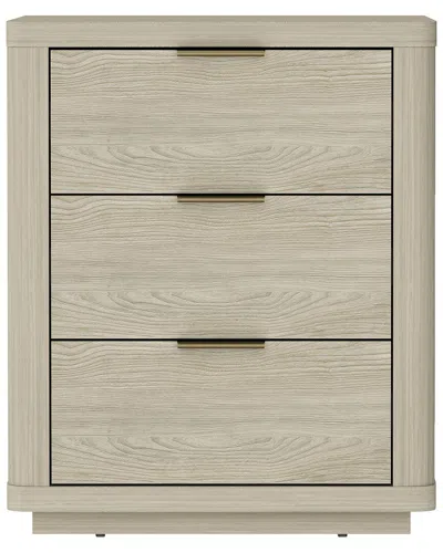 Manhattan Comfort Evelyn Modern Nightstand With 3 Full Extension Drawers In Neutral