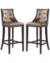 Manhattan Comfort Fifth Avenue Bar Stool In Bronze And Walnut