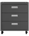 Manhattan Comfort Fortress 32in Mobile Garage Chest With Drawers In Grey