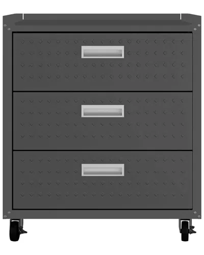 Manhattan Comfort Fortress 32in Mobile Garage Chest With Drawers In Grey