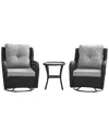 Manhattan Comfort Fruttuo Patio 2-person Seating Group With End Table In Multi