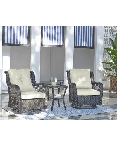 MANHATTAN COMFORT MANHATTAN COMFORT FRUTTUO PATIO 2-PERSON SEATING GROUP WITH END TABLE