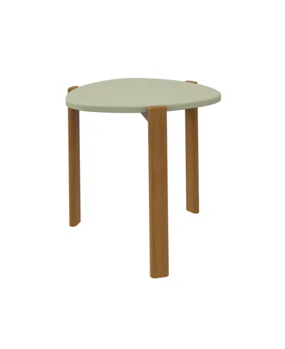 Manhattan Comfort Gales 18.11" Medium Density Fiberboard Mid-century Modern Triangle End Table In Pistachio Green