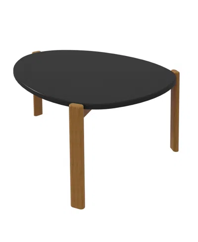 Manhattan Comfort Gales 32.44" Medium Density Fiberboard Mid-century Modern Coffee Table In Matte Black