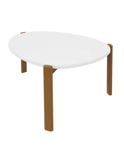 Manhattan Comfort Gales 32.44" Medium Density Fiberboard Mid-century Modern Coffee Table In Matte White