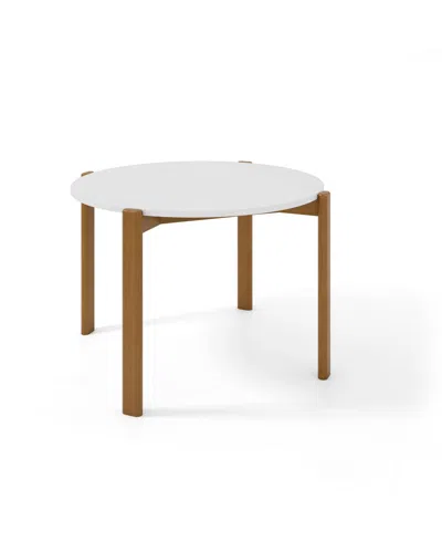 Manhattan Comfort Gales 46.54" Medium Density Fiberboard Round Dining Table In Matte White
