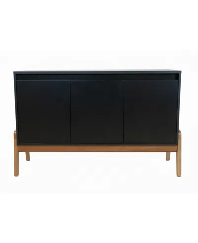 Manhattan Comfort Gales 48.5" Medium Density Fiberboard 4-drawer Sideboard In Black