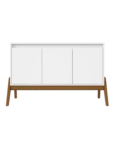 Manhattan Comfort Gales 48.50" Medium Density Fiberboard 4-shelf Sideboard In White