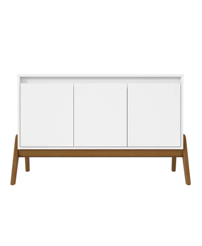 Manhattan Comfort Gales 48.50" Medium Density Fiberboard 4-shelf Sideboard In Matte White