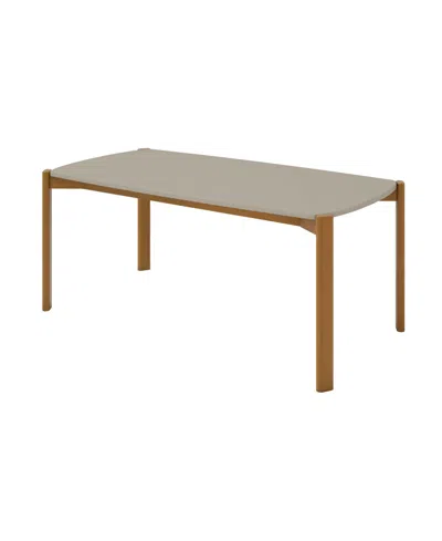 Manhattan Comfort Gales 70.87" Medium Density Fiberboard Rectangular Dining Table In Neutral