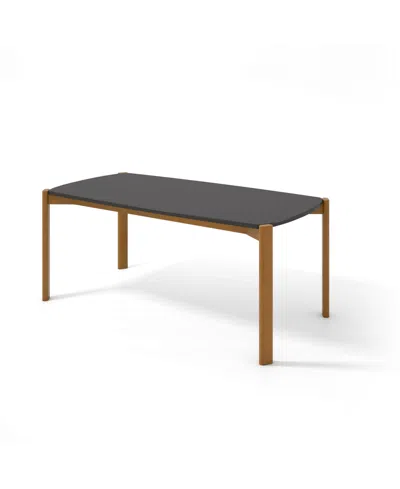 Manhattan Comfort Gales 70.87" Medium Density Fiberboard Rectangular Dining Table In Black