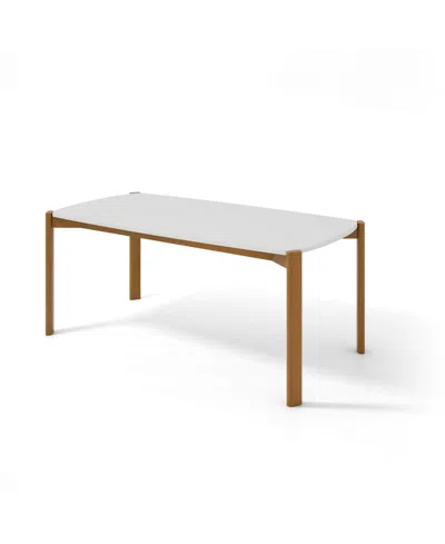 Manhattan Comfort Gales 70.87" Medium Density Fiberboard Rectangular Dining Table In White