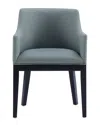 Manhattan Comfort Gansevoort Faux Leather Dining Armchair In Pewter