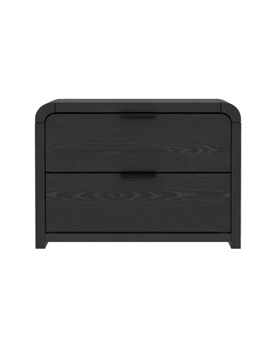 Manhattan Comfort Grace 28" Wood 2-drawer Nightstand In Black