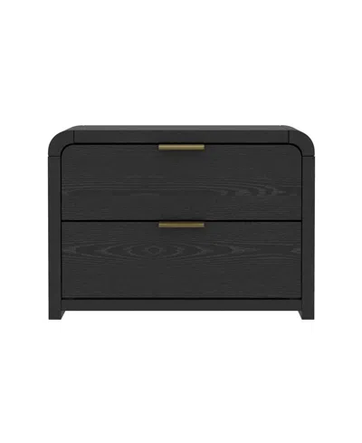 Manhattan Comfort Grace 28" Wood 2-drawer Nightstand In Multi