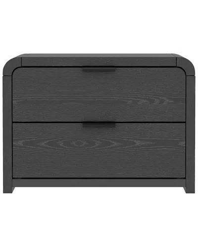 Manhattan Comfort Grace Modern 28in Nightstand (2-drawer) In Black