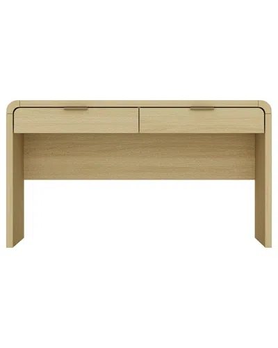 Manhattan Comfort Grace Modern Home Office Desk With 2 Drawers In Brown