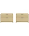 Manhattan Comfort Set Of 2 Grace Modern Nightstands With 4 Drawers