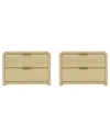 Manhattan Comfort Set Of 2 Grace Modern Nightstands With 4 Drawers