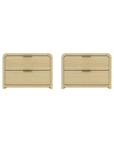 Manhattan Comfort Grace Modern Nightstand With 2 Drawers