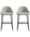 Manhattan Comfort Set Of 2 Gracie Modern Leatherette Barstools With Steel Legs