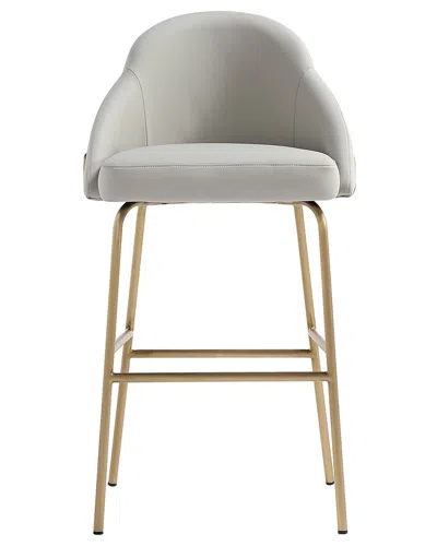 Manhattan Comfort Gracie Modern Leatherette Barstool With Steel Legs In White