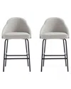 Manhattan Comfort Set Of 2 Gracie Modern Leatherette Barstools With Steel Legs