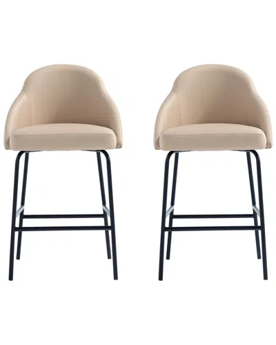 MANHATTAN COMFORT MANHATTAN COMFORT GRACIE MODERN LEATHERETTE COUNTER STOOL WITH STEEL LEGS