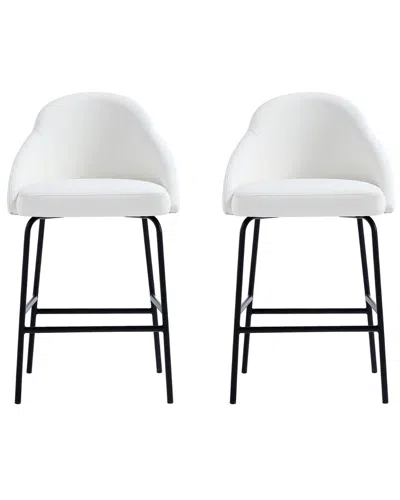 MANHATTAN COMFORT MANHATTAN COMFORT GRACIE MODERN LEATHERETTE COUNTER STOOL WITH STEEL LEGS