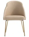 Manhattan Comfort 34.4" Faux Leather Gracie Dining Chair In Brown
