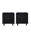 Manhattan Comfort Granville 2-piece 2-drawer Nightstand Set In Black