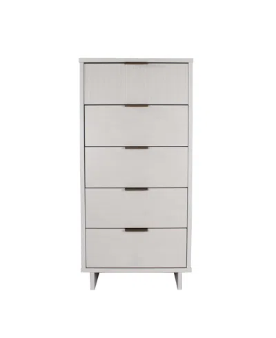 Manhattan Comfort Granville 24" Solid Wood 5-drawer Chest In White