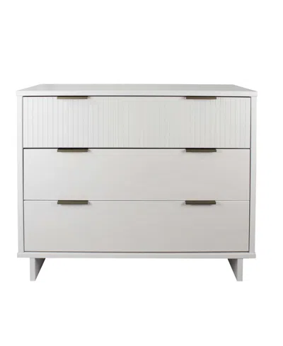 Manhattan Comfort Granville 38" Solid Wood 3-drawer Dresser In White
