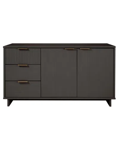 Manhattan Comfort Granville 55" Solid Wood Sideboard In Gray