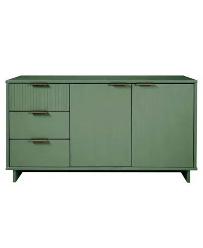 Manhattan Comfort Granville 55" Solid Wood Sideboard In Green