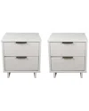 Manhattan Comfort Granville 2-piece 2-drawer Nightstand Set In White