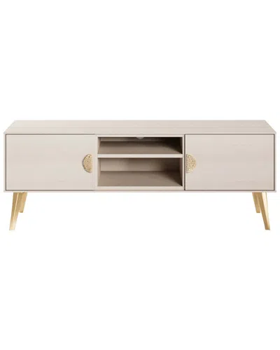 Manhattan Comfort Haley 55.10in Mid-century Modern Tv Stand In White