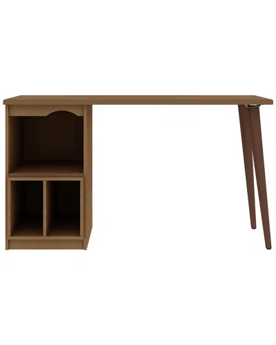 Manhattan Comfort Hampton 53.54 Home Office Desk In Brown