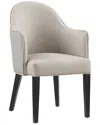 Manhattan Comfort Hillman Leatherette & Velvet Dining Armchair 2.0 With Beech  Wood Legs In Neutral