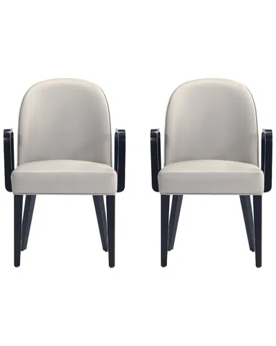 MANHATTAN COMFORT MANHATTAN COMFORT HILLMAN MODERN LEATHERETTE & VELVET UPHOLSTERED DINING ARM  CHAIR